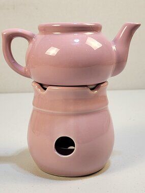 Vtg Electric Potpourri Simmer Pot Beachwood Ceramic Pink Light Bulb Works Unused